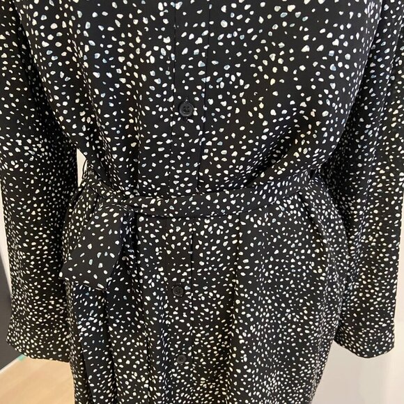 NWT Reitmans Black & White Polka Dot Patterned Long Sleeve Button-Down Dress med - Picture 10 of 15